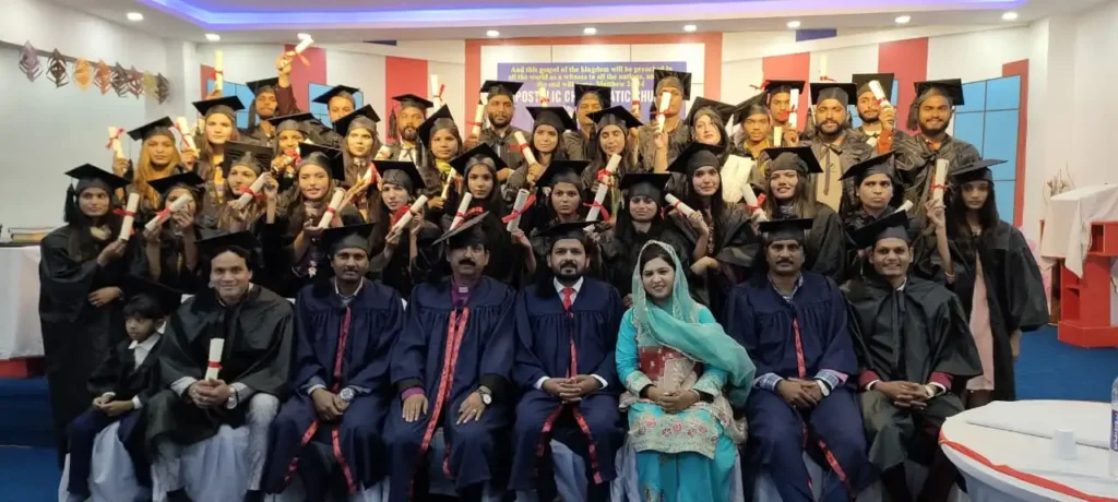 ACC Bible collage & theolgy students with Bishop Amanat & leadership during graduation