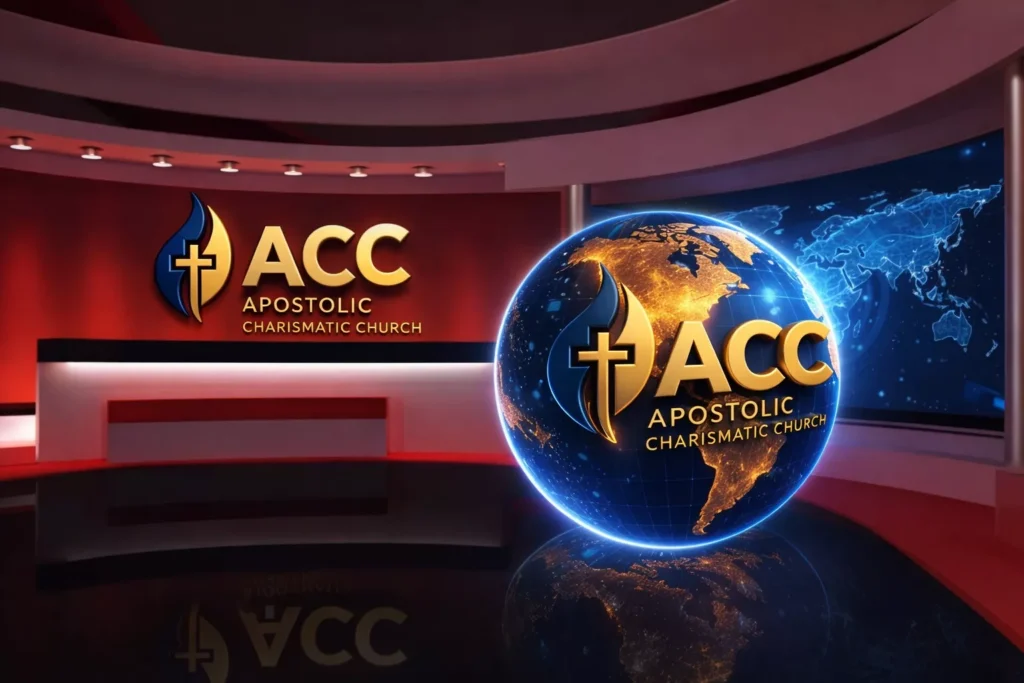 Apostolic charismatic church with log presenation showing ACC logo for about us page