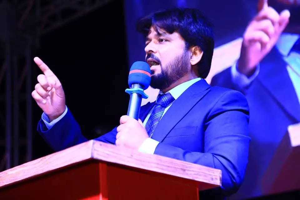 Altar call prayer ministry during Christian revival crusade